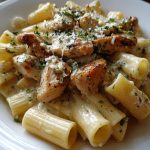 cremiges knoblauchbutter huhn mit rigatoni geniesen