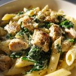frischkase spinat hahnchen pasta rezept einfach zubereiten