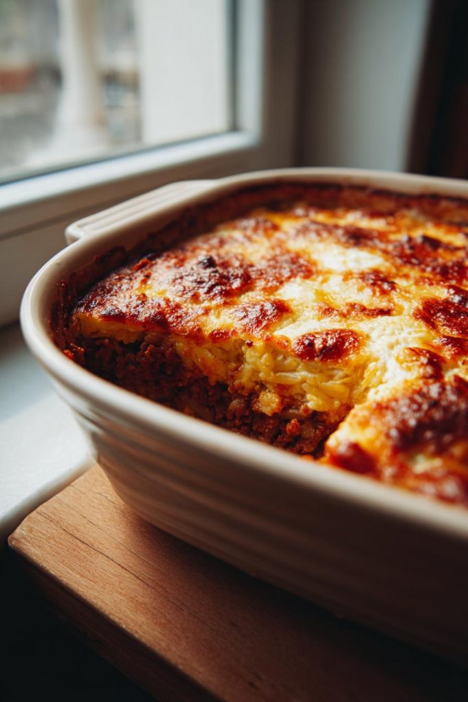 griechischer hackauflauf mit kritharaki und feta rezept geniesen