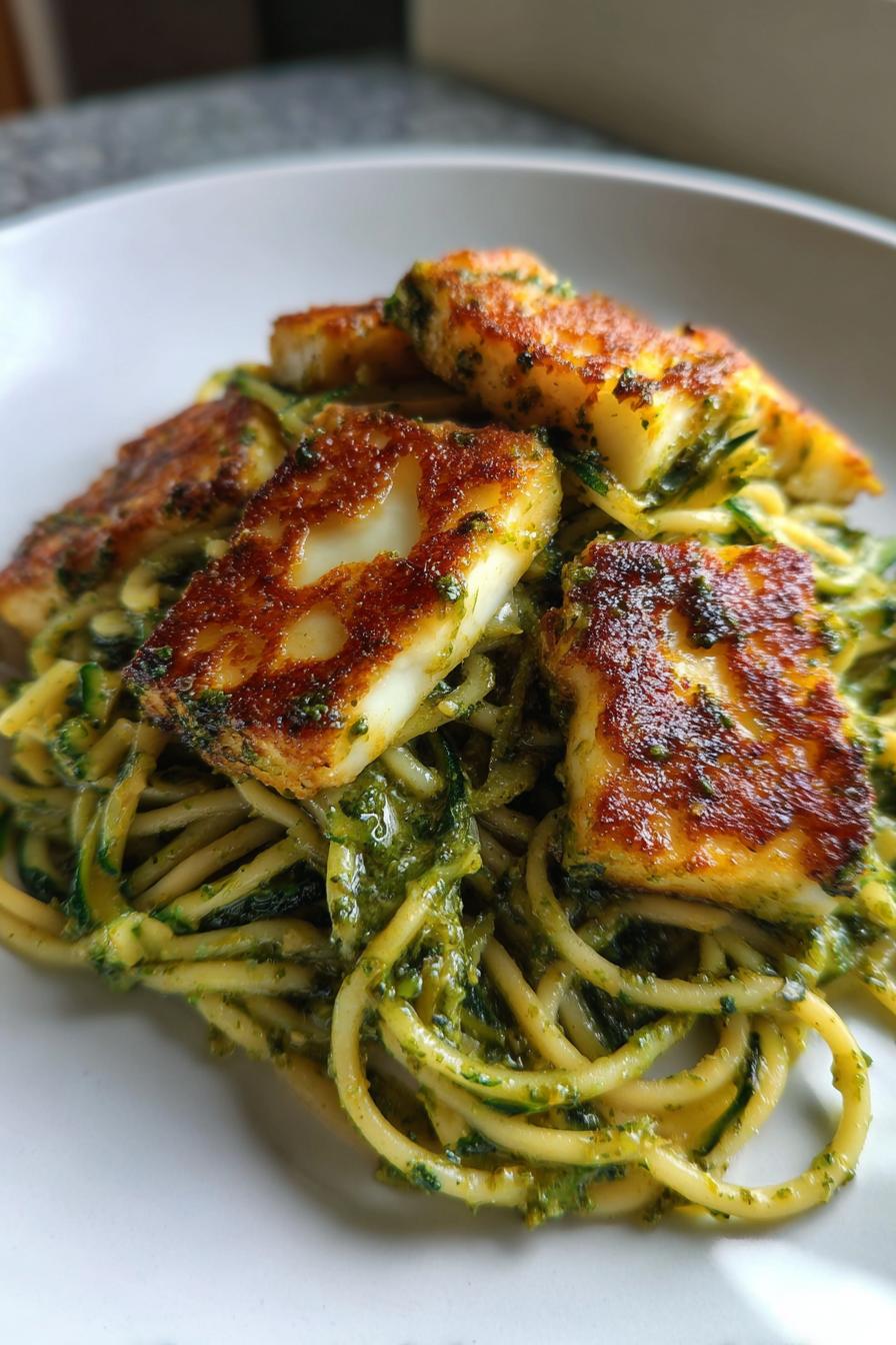 halloumi mit zucchini pesto nudeln ein genuss fur alle - detail 1