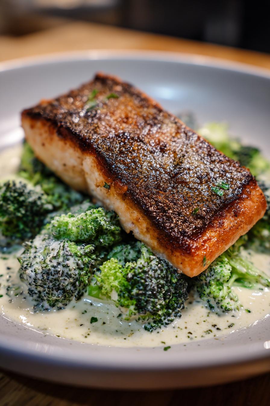 schwarzer lachs mit brokkoli alfredo einfach zubereiten - detail 2